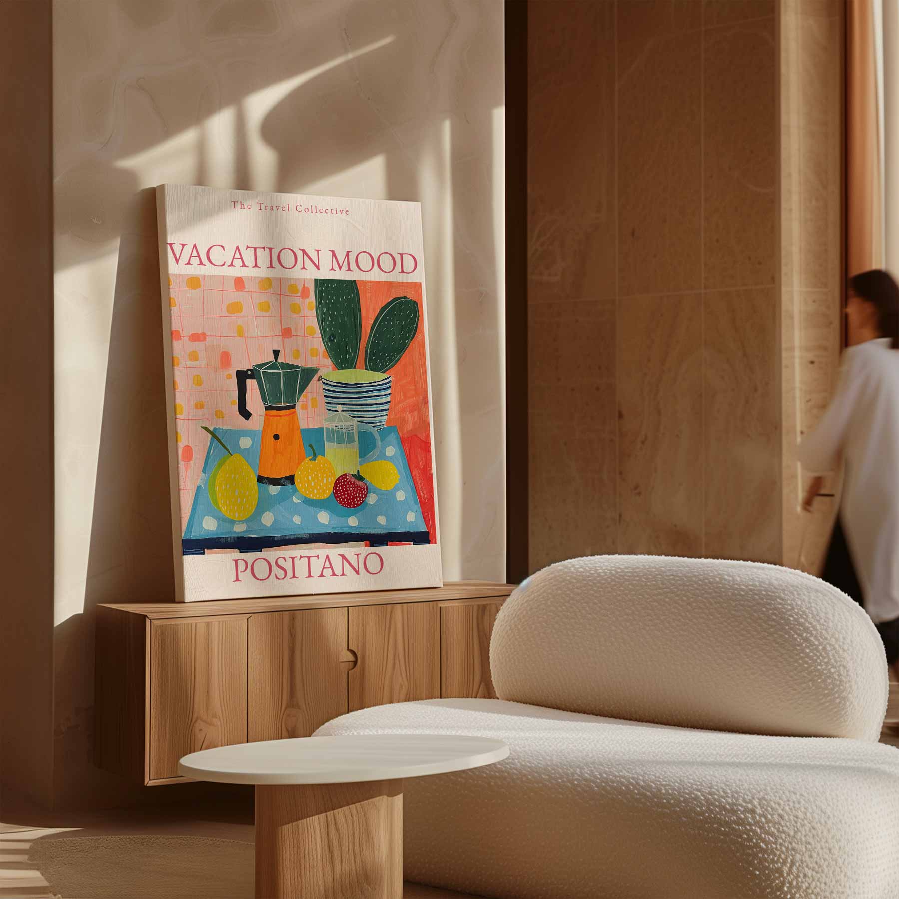 Zomerse Positano Vibes Kunstwerk-canvas-dibond-plexiglas-wanddecoratie-WallArtistic