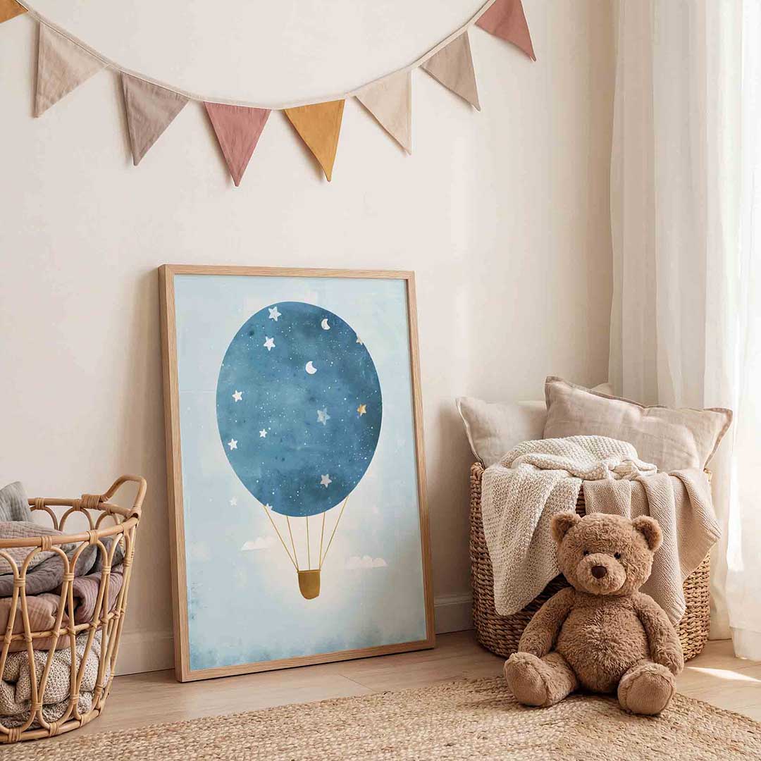 Luchtballon met sterren Poster