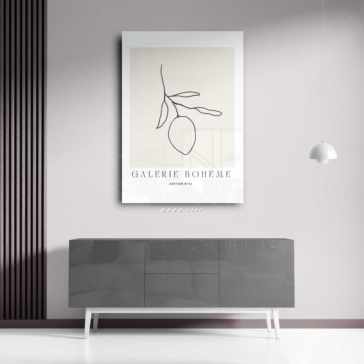 Simpele Citroenschets Kunstwerk-canvas-dibond-plexiglas-wanddecoratie-WallArtistic