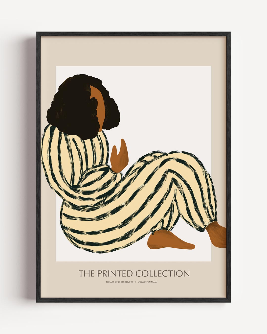 The Printed Collection - Gestreepte Vrouw Poster-WallArtistic