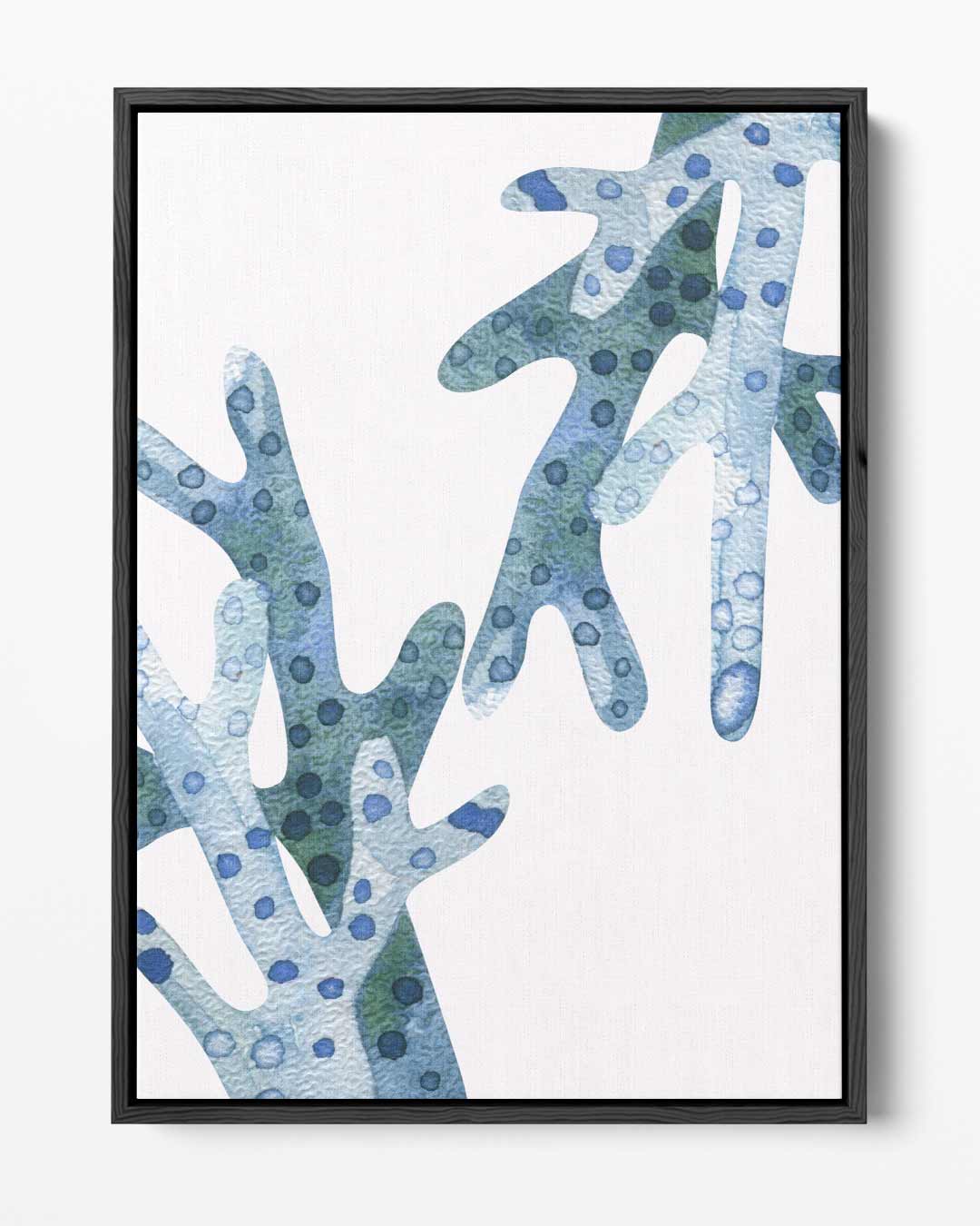 Abstracte Blauwe Koraalstructuur Kunstwerk-canvas-dibond-plexiglas-wanddecoratie-WallArtistic