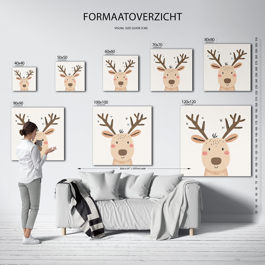 Vrolijke rendier illustratie Kunstwerk