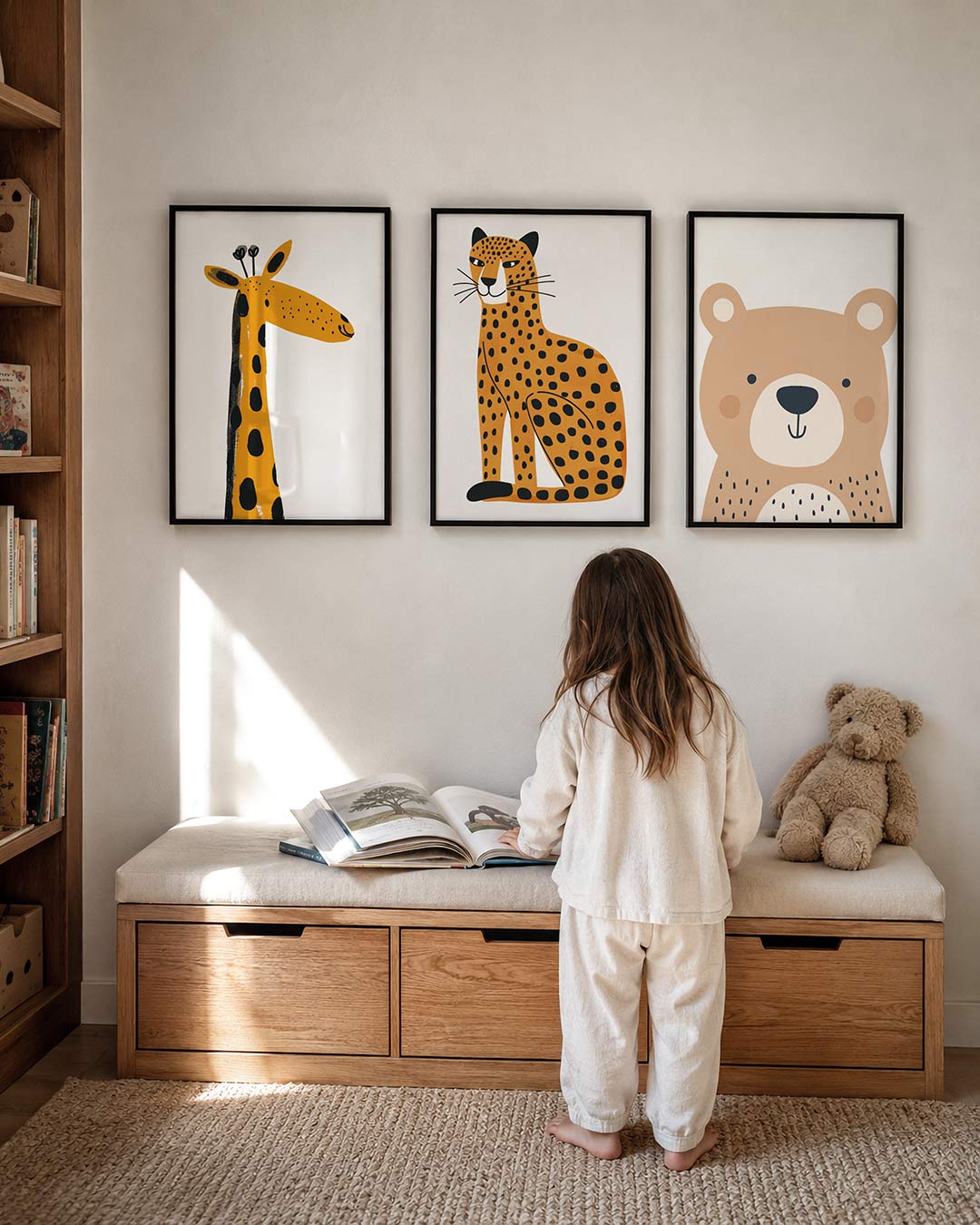 Vrolijke giraffe Posterset