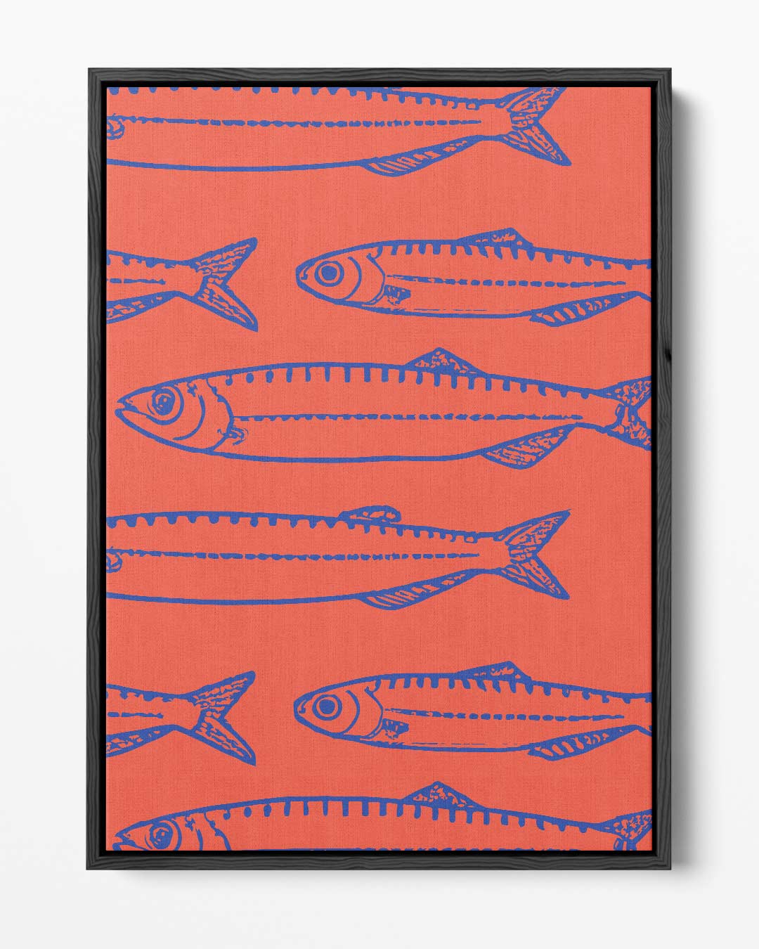 Sardine Patronen in Koraal Kunstwerk-canvas-dibond-plexiglas-wanddecoratie-WallArtistic