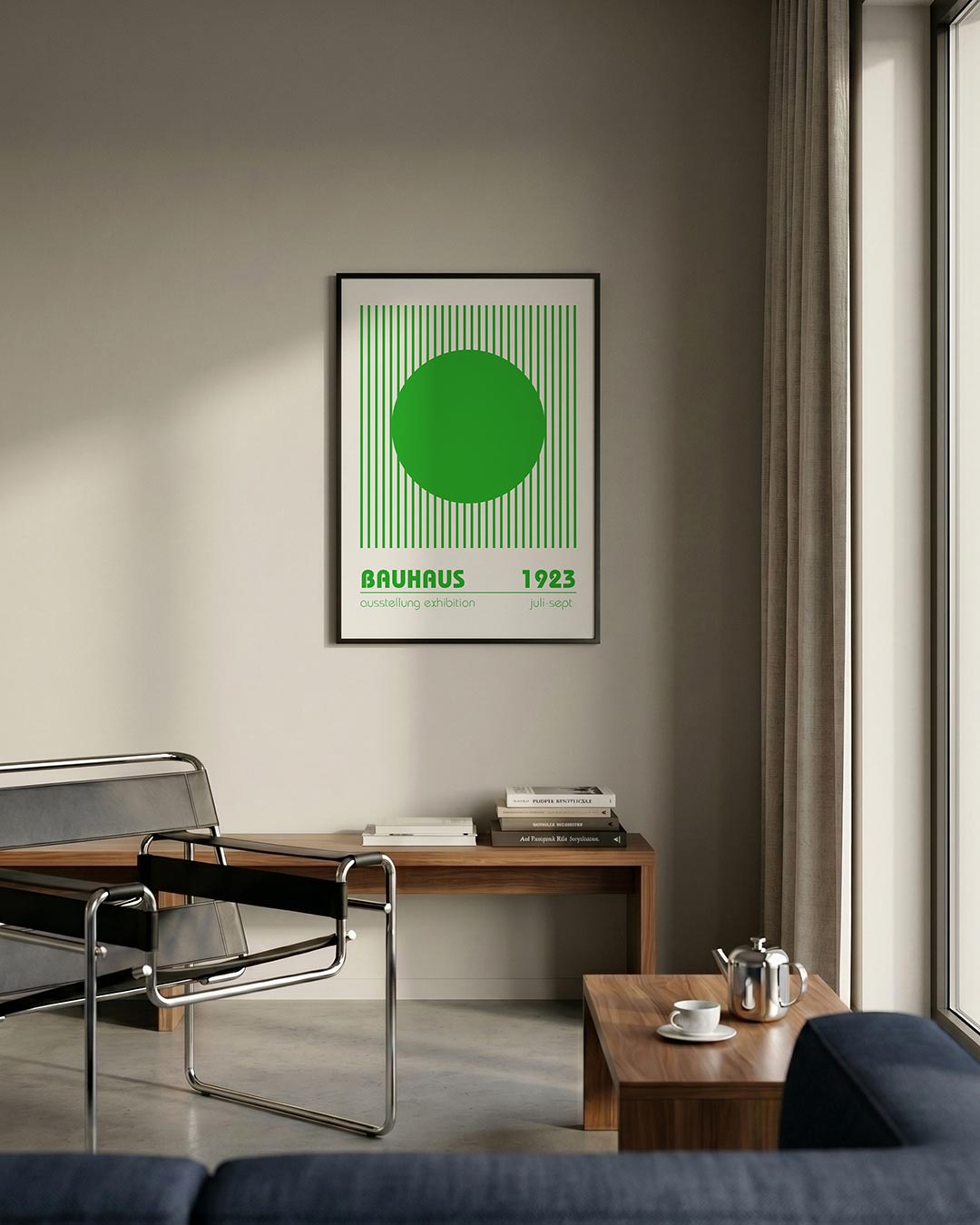 Groene cirkel lijnen Poster