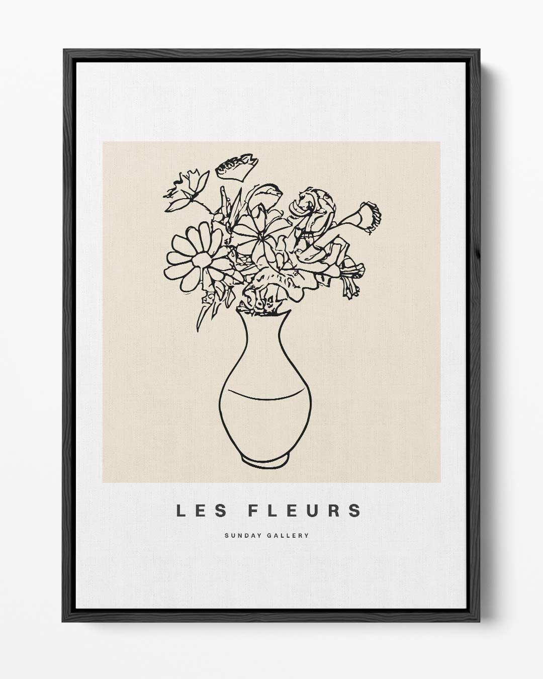 Les Fleurs Lijntekening Kunstwerk-canvas-dibond-plexiglas-wanddecoratie-WallArtistic