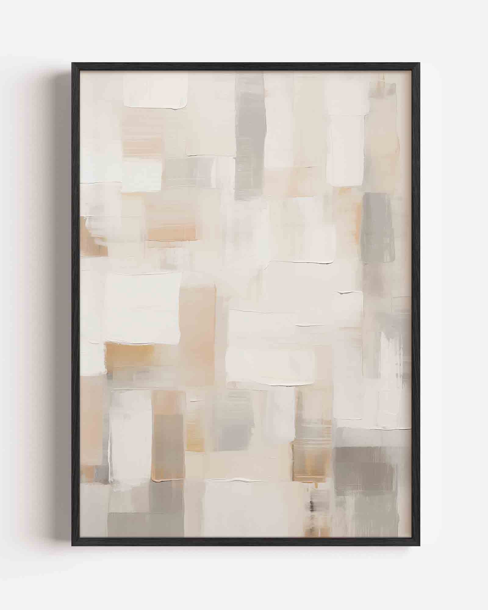 Abstracte beige en grijze vlakken Poster