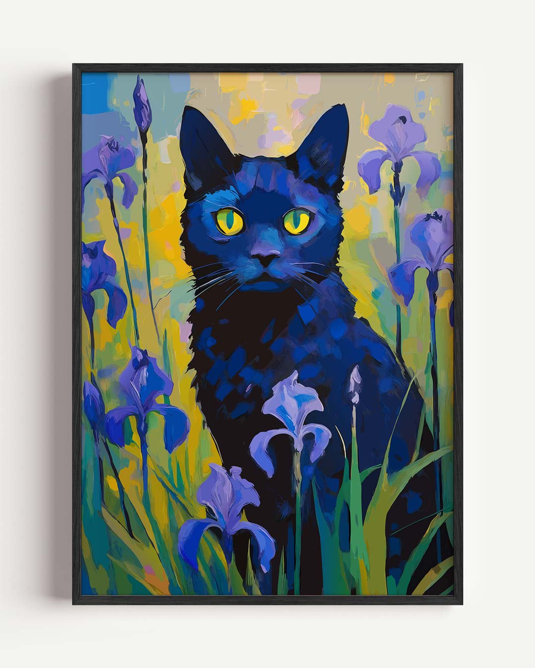 Mystieke Kat in Bloementuin Poster