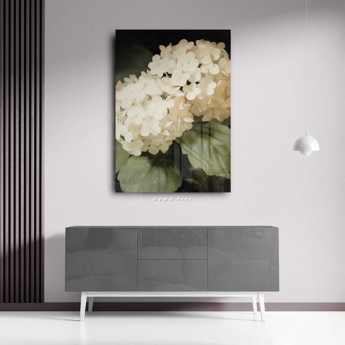 Elegante Hortensia Bloemenprint Kunstwerk-canvas-dibond-plexiglas-wanddecoratie-WallArtistic