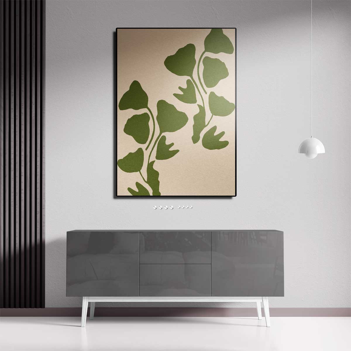 Groene Ginkgo Bladeren Kunstwerk-canvas-dibond-plexiglas-wanddecoratie-WallArtistic