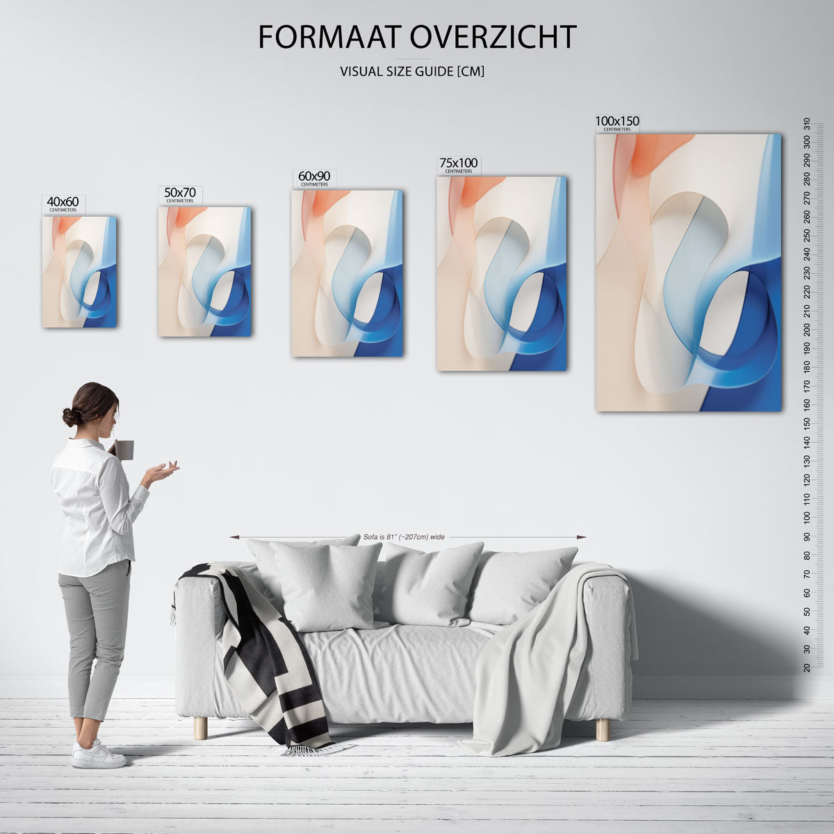 Vloeiende kleurencompositie Kunstwerk