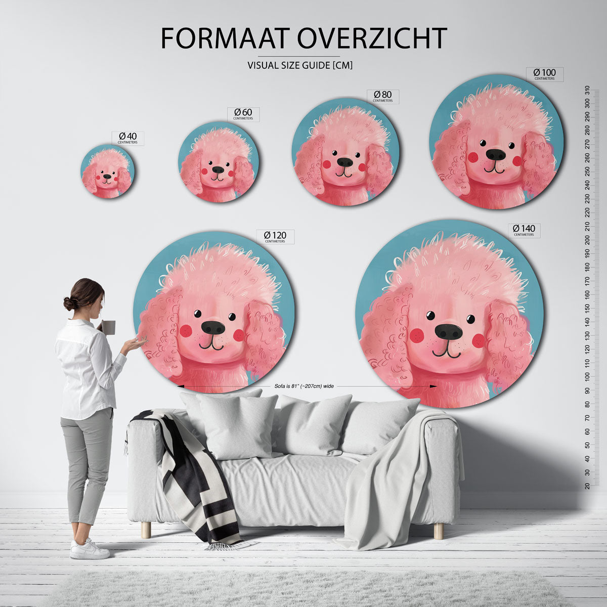 Roze hond Muurcirkel