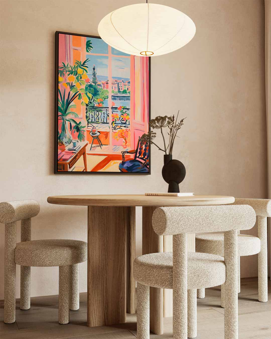 Zonnige Terras Uitzicht Kunstwerk-canvas-dibond-plexiglas-wanddecoratie-WallArtistic