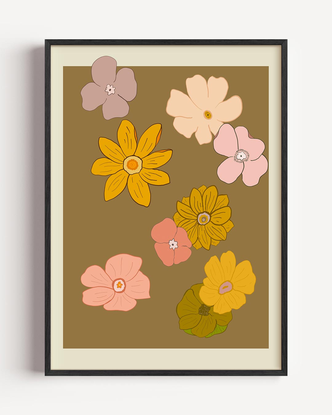 Bloemenpracht in Aardetinten Poster-WallArtistic