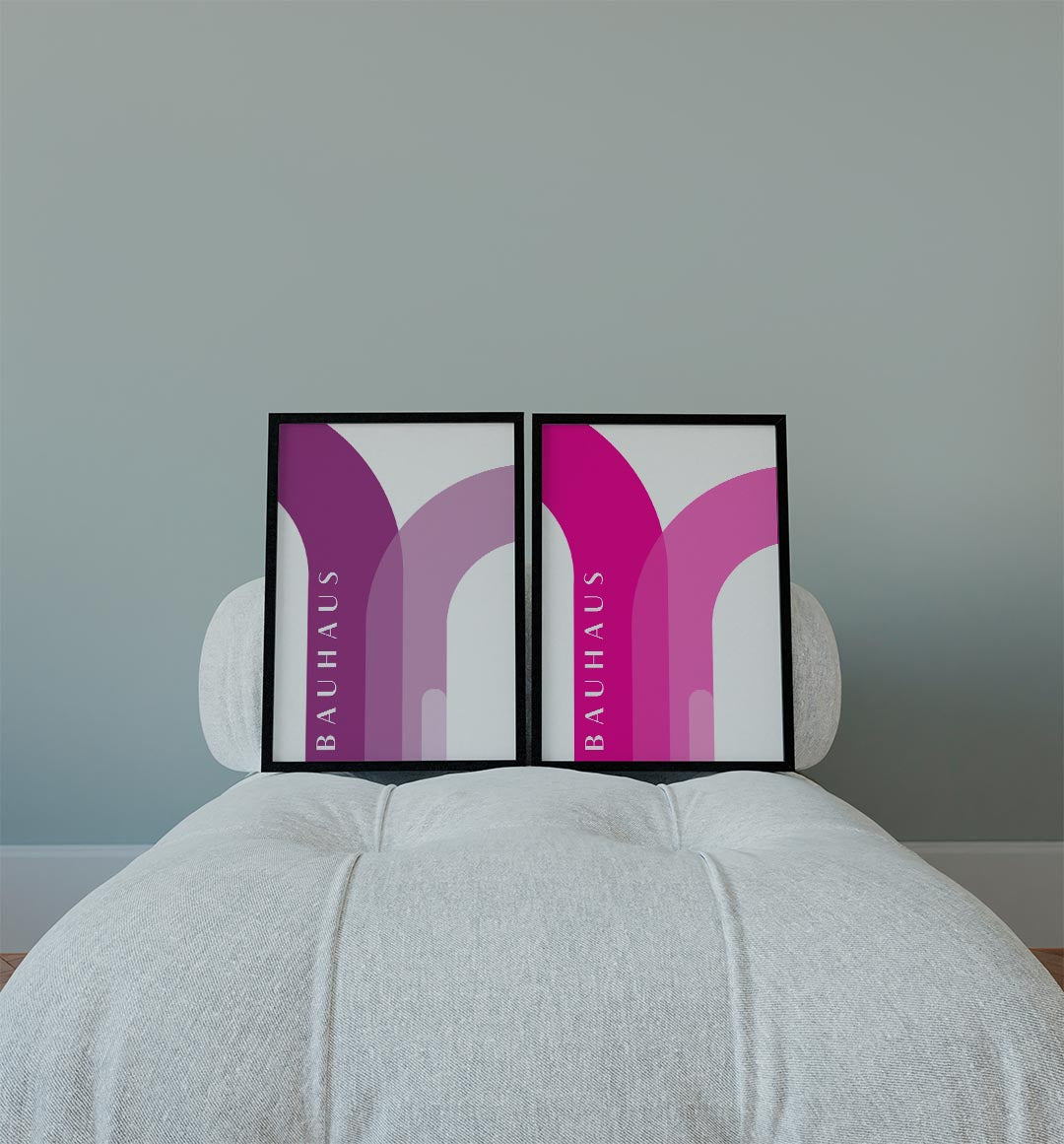 Kleurvolle booglijnen Posterset