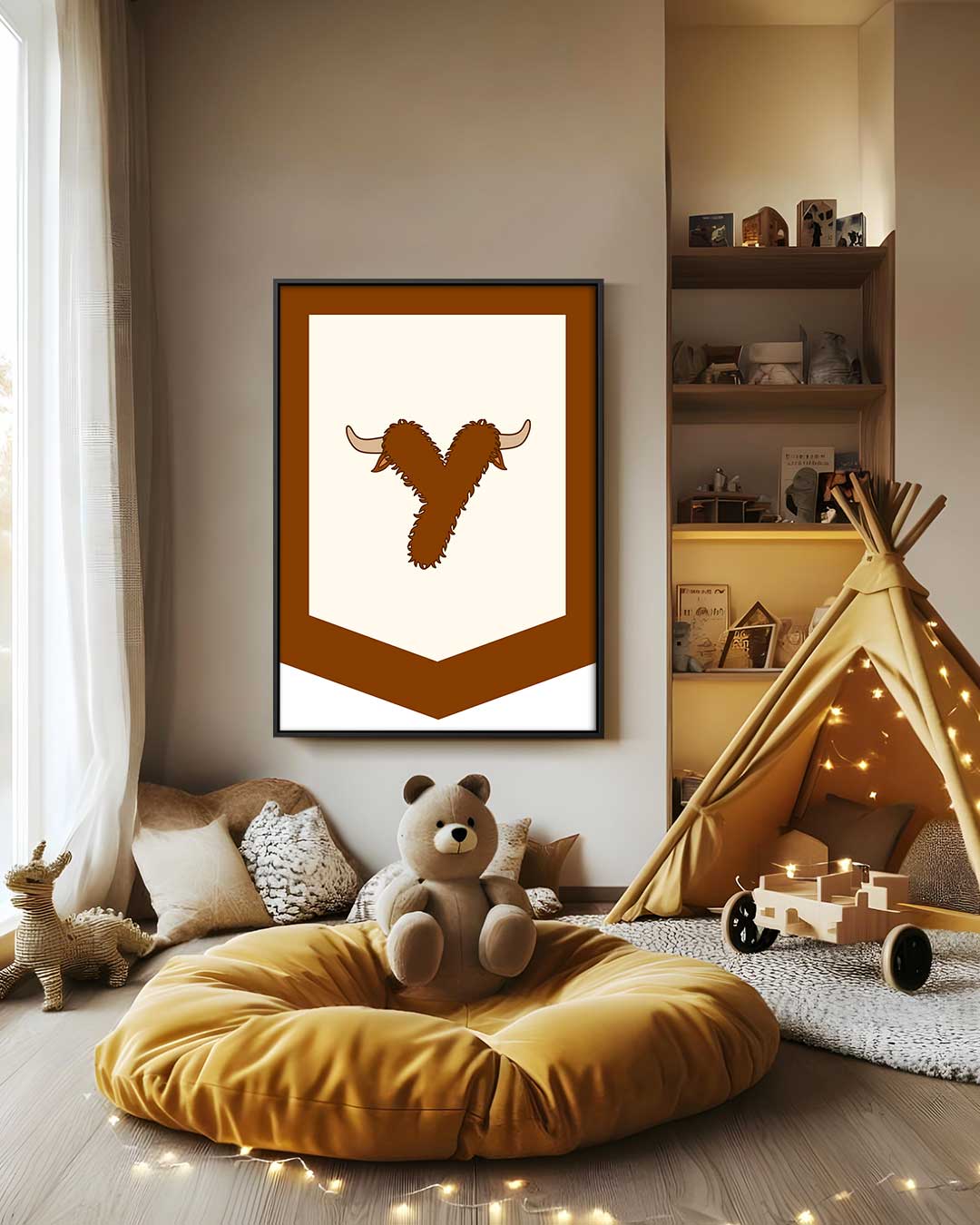 Speelse Stier Decoratie Kunstwerk-canvas-dibond-plexiglas-wanddecoratie-WallArtistic