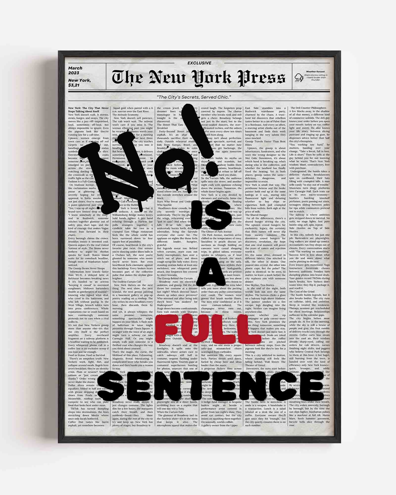 Krant met tekst Poster