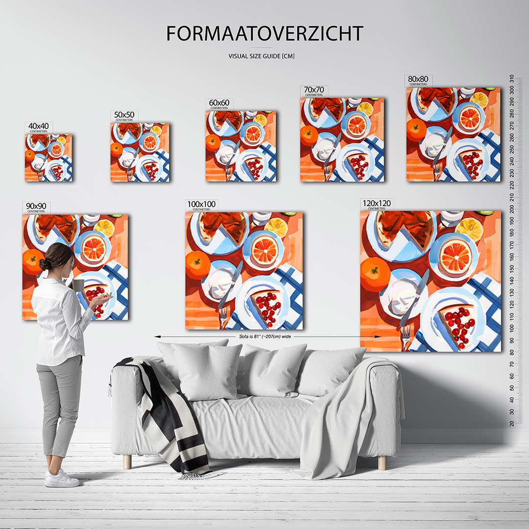 Vrolijk ontbijt tafereel Kunstwerk