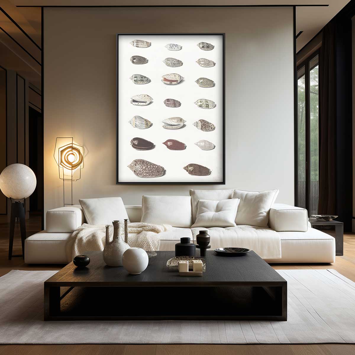 Decoratieve Schelpen Afbeelding Kunstwerk-canvas-dibond-plexiglas-wanddecoratie-WallArtistic