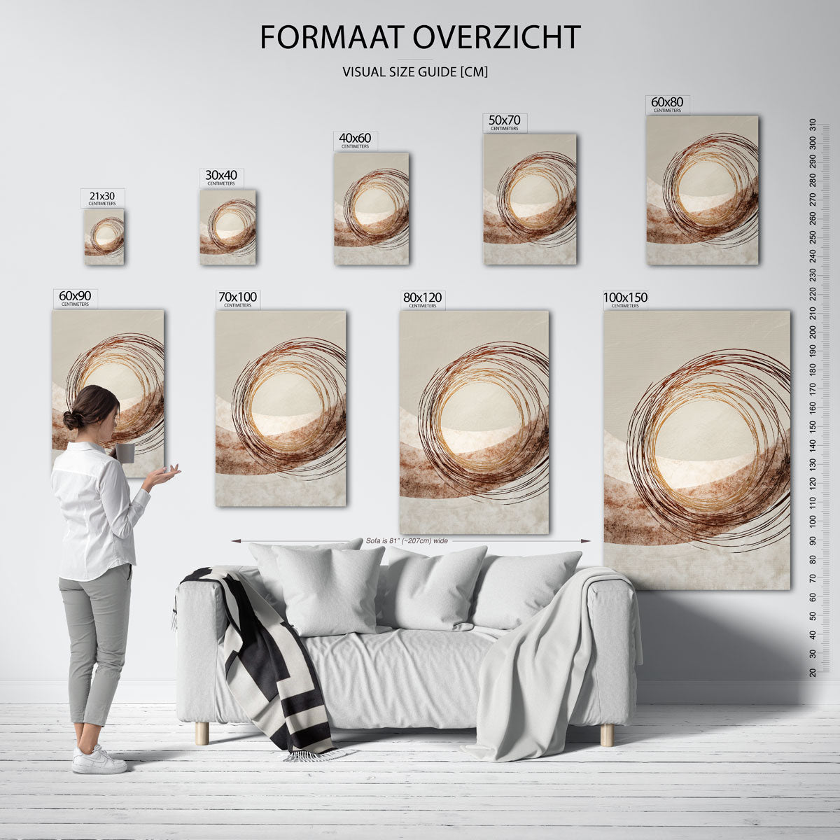 Cirkelvormige lijnen Poster