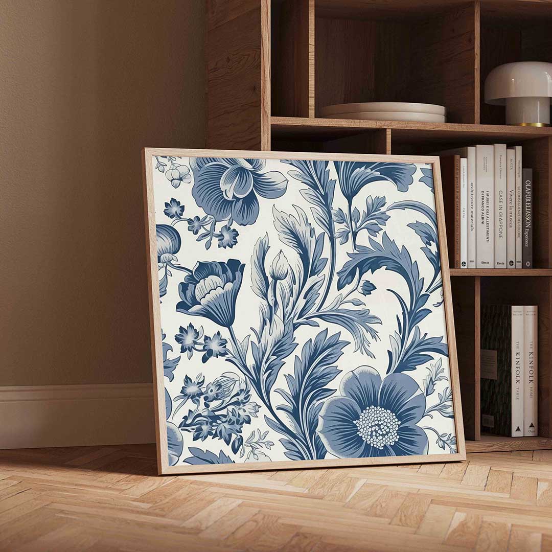 Blauwe bloemen Poster