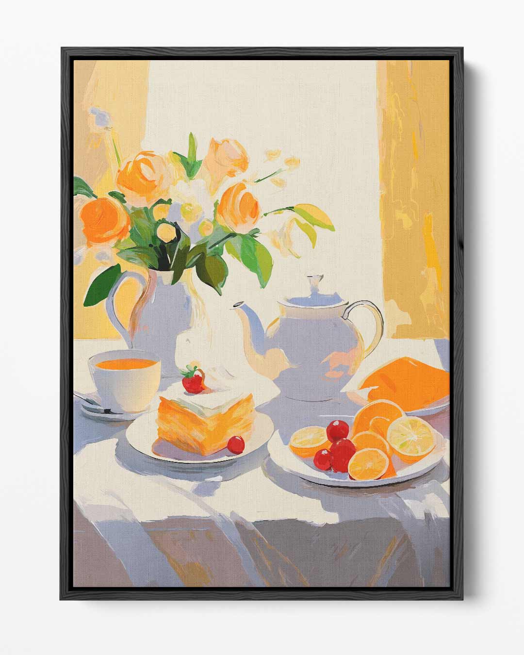 Zonnige Ontbijtstilleven Kunstwerk-canvas-dibond-plexiglas-wanddecoratie-WallArtistic