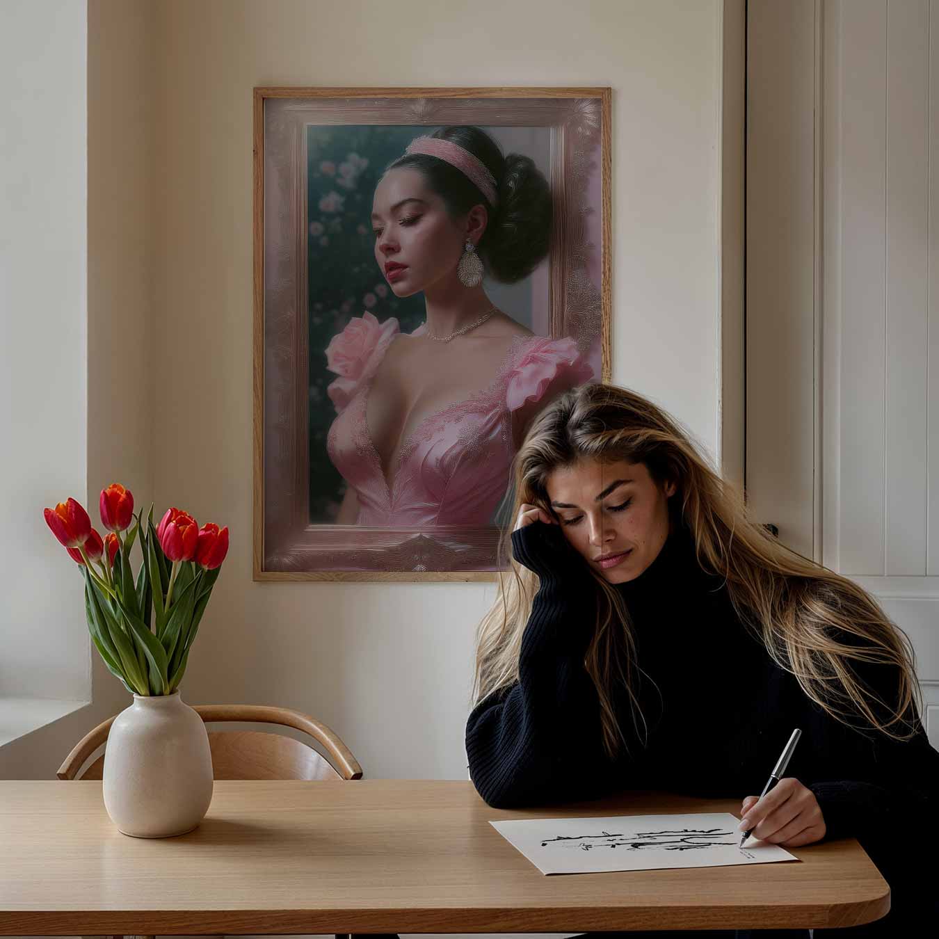 Sierlijke Elegantie Portret Poster