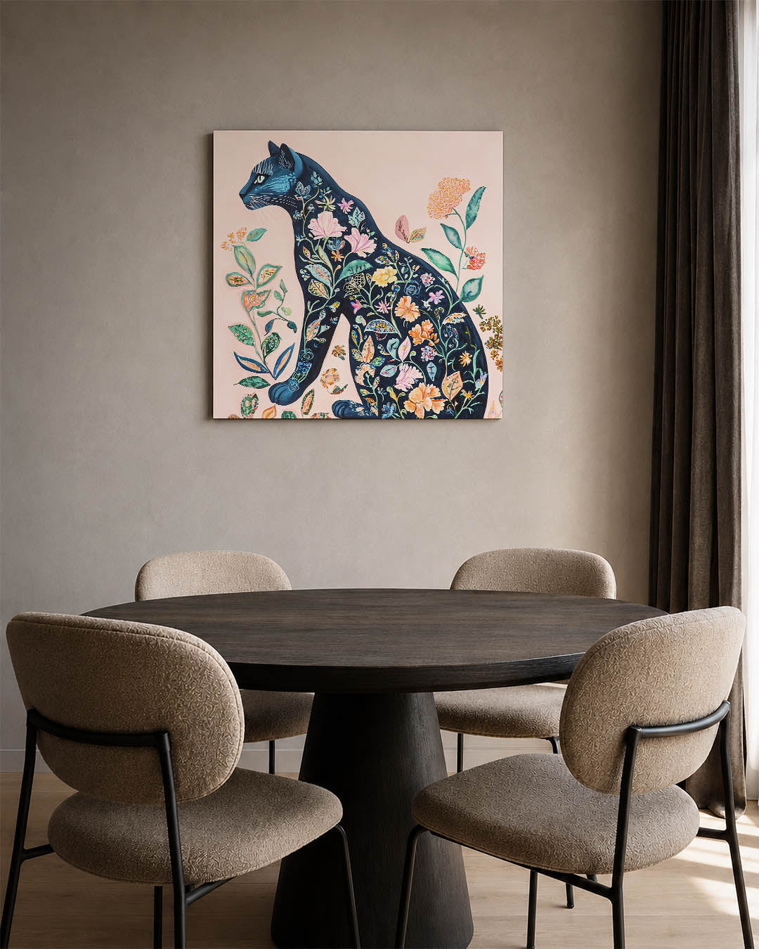 Bloemenkat Kunstwerk