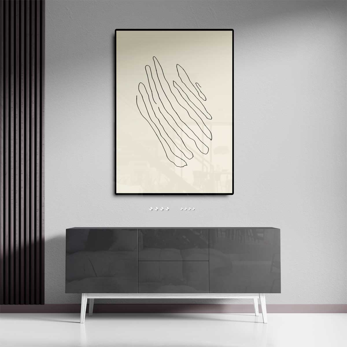 Golvende Lijnen Minimalistische Kunst Kunstwerk-canvas-dibond-plexiglas-wanddecoratie-WallArtistic