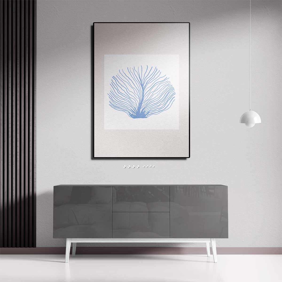Blauwe Zeeventilator Kunstprint Kunstwerk-canvas-dibond-plexiglas-wanddecoratie-WallArtistic
