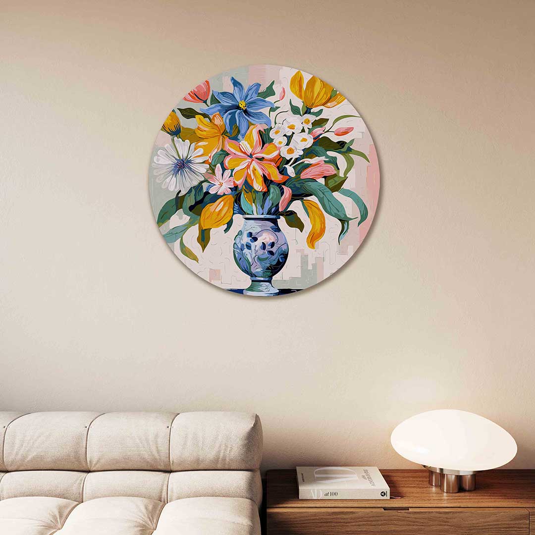 Bloemen in vaas Muurcirkel
