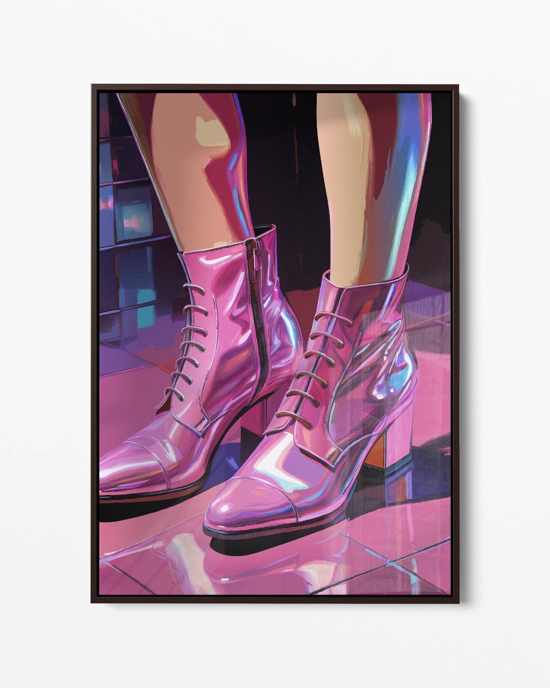 Stijlvolle Glanzende Enkellaarsjes Kunstwerk-canvas-dibond-plexiglas-wanddecoratie-WallArtistic