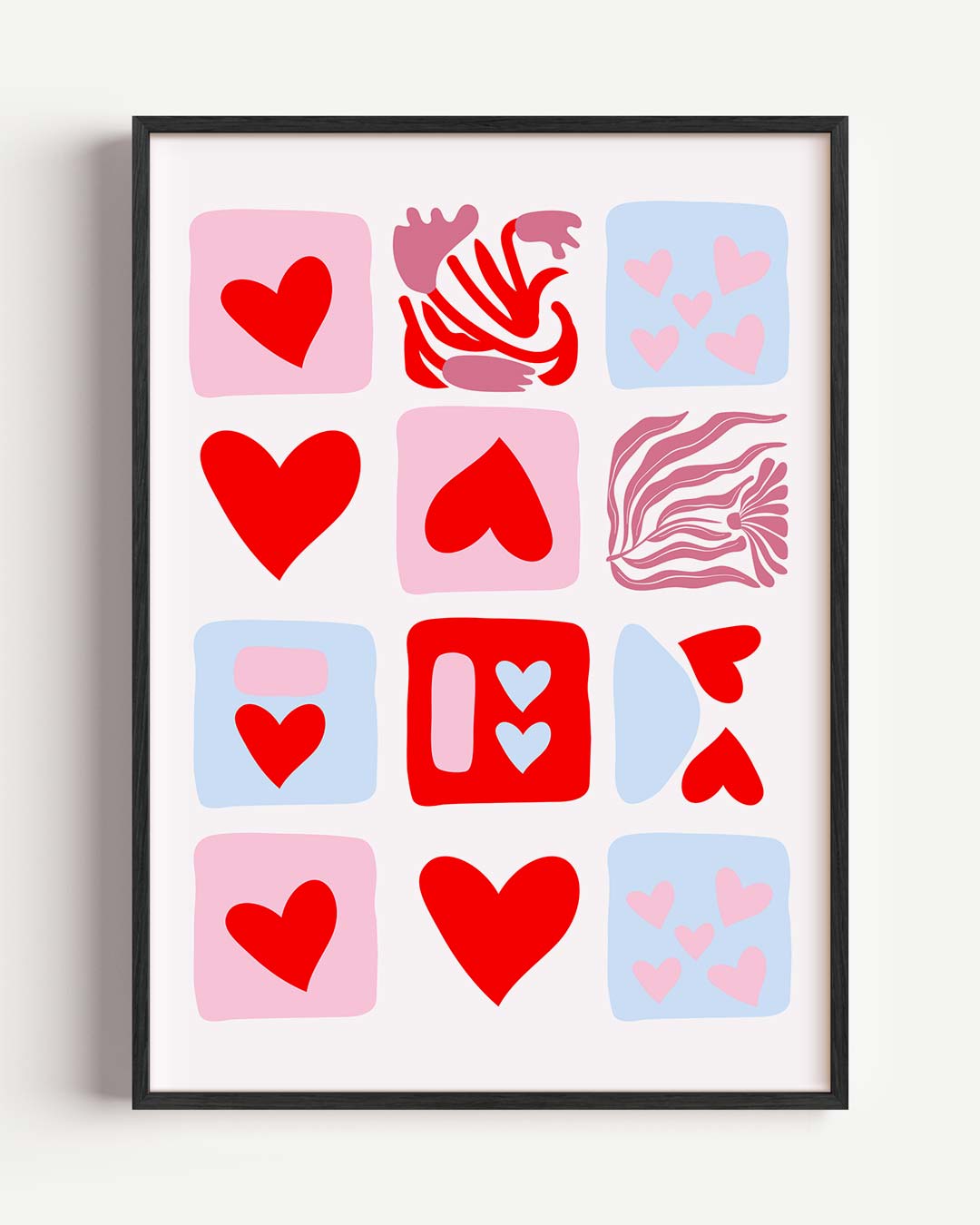 Liefdevolle Hartjes Collage Poster