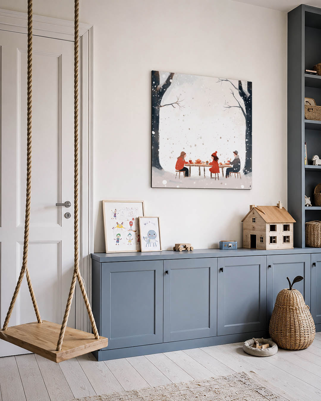 Winterse tafelscene Kunstwerk