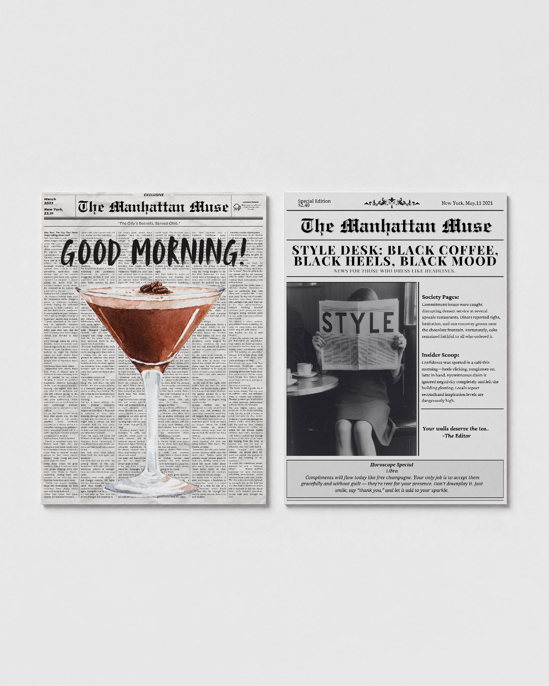 Koffie en krant Posterset