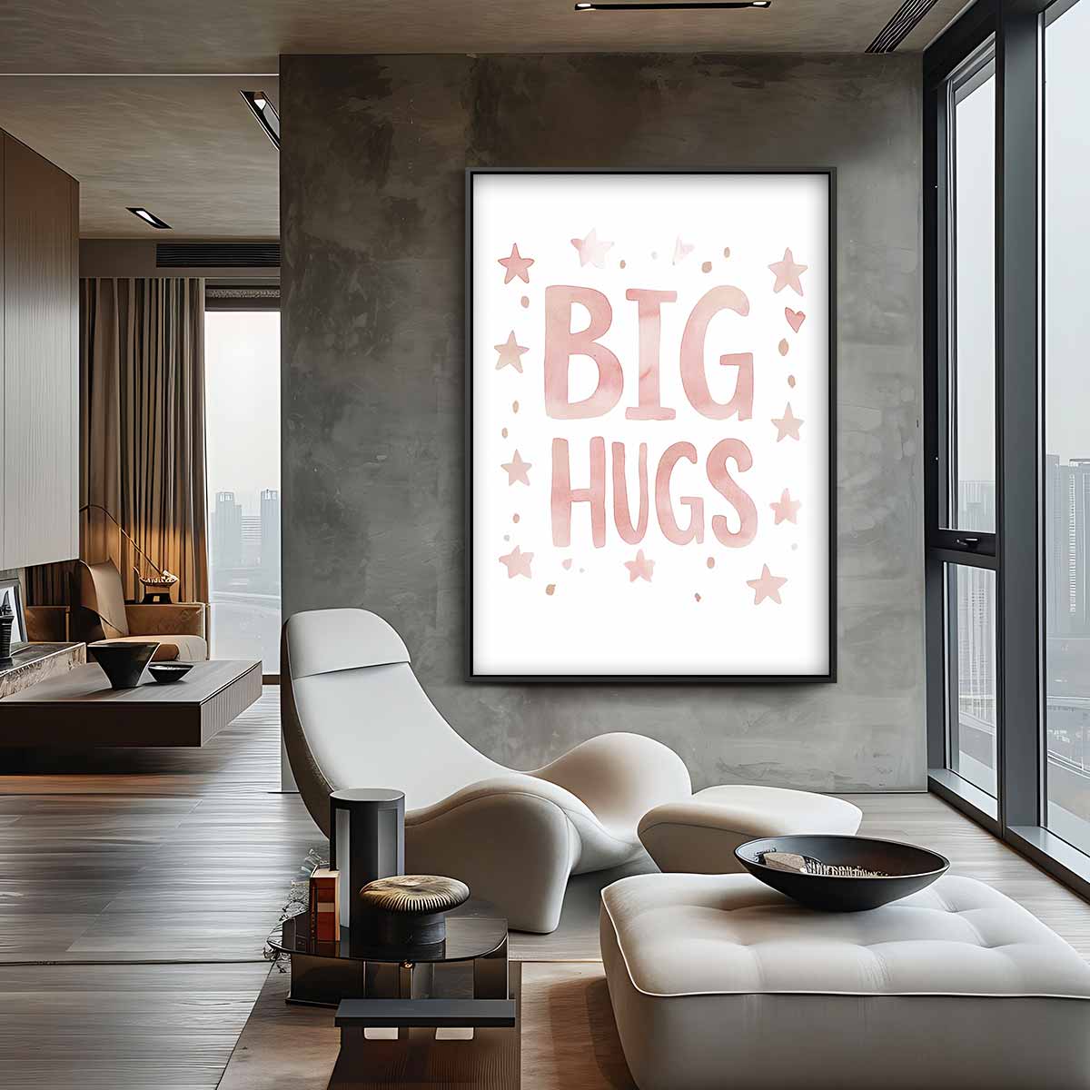 Big Hugs Poster Kunstwerk-canvas-dibond-plexiglas-wanddecoratie-WallArtistic
