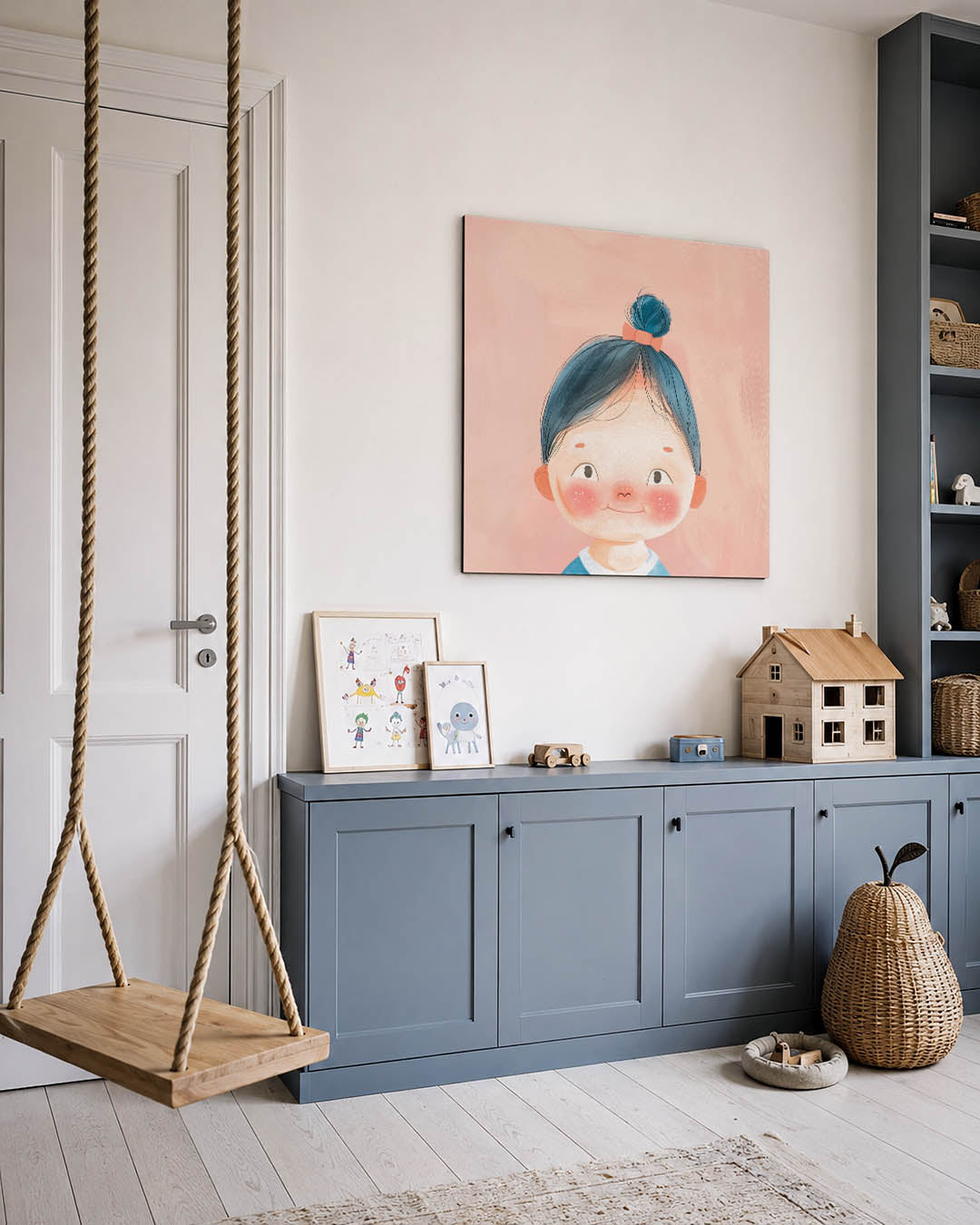 Vrolijk portret kind Kunstwerk