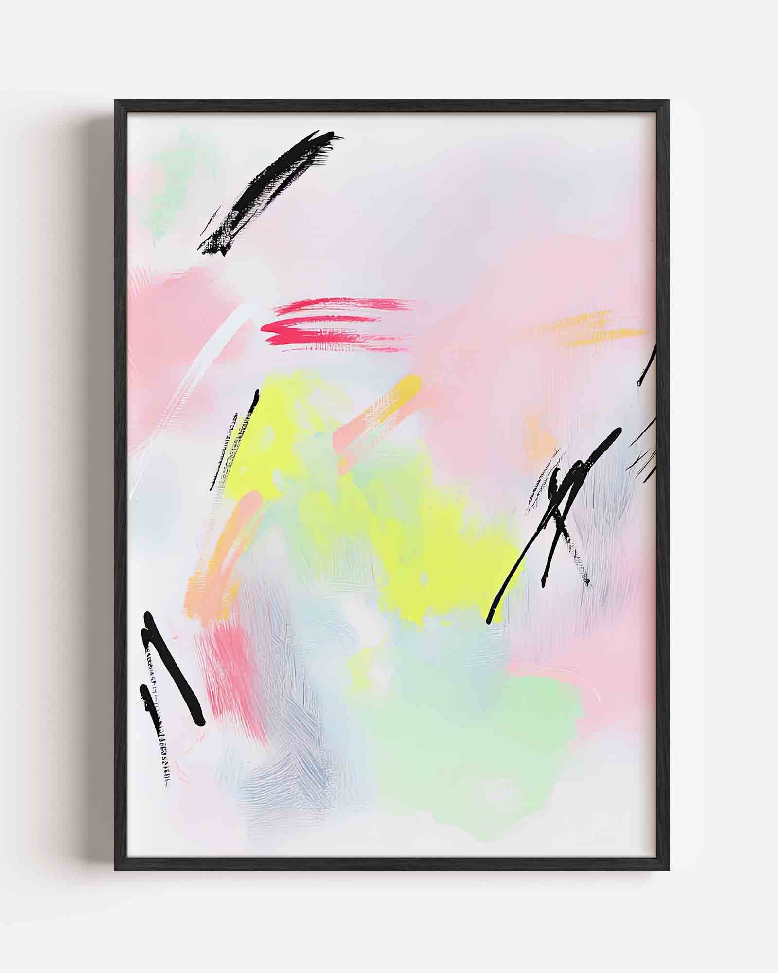 Abstracte penseelstreken Poster