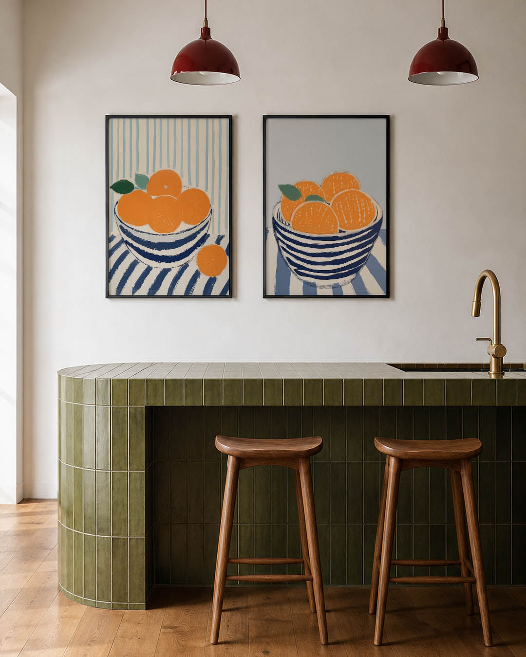 Fruit en strepen Posterset