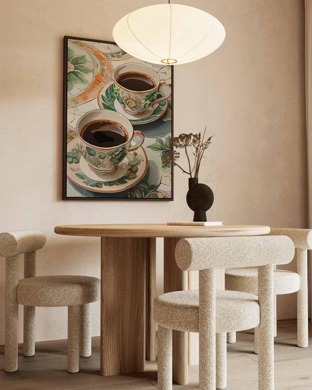 Zomers Koffieservies Schilderij Kunstwerk-canvas-dibond-plexiglas-wanddecoratie-WallArtistic