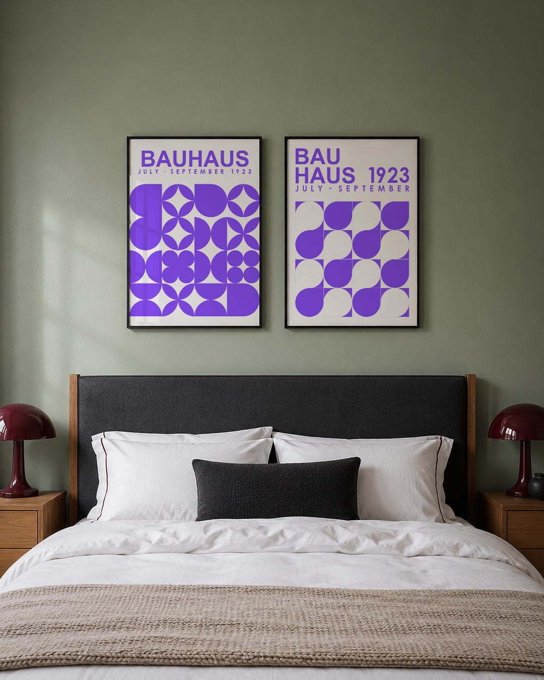 Vormenspel in paars Posterset