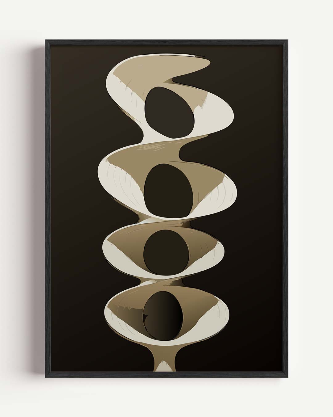 Abstracte Sculptuur in Bruintinten Poster