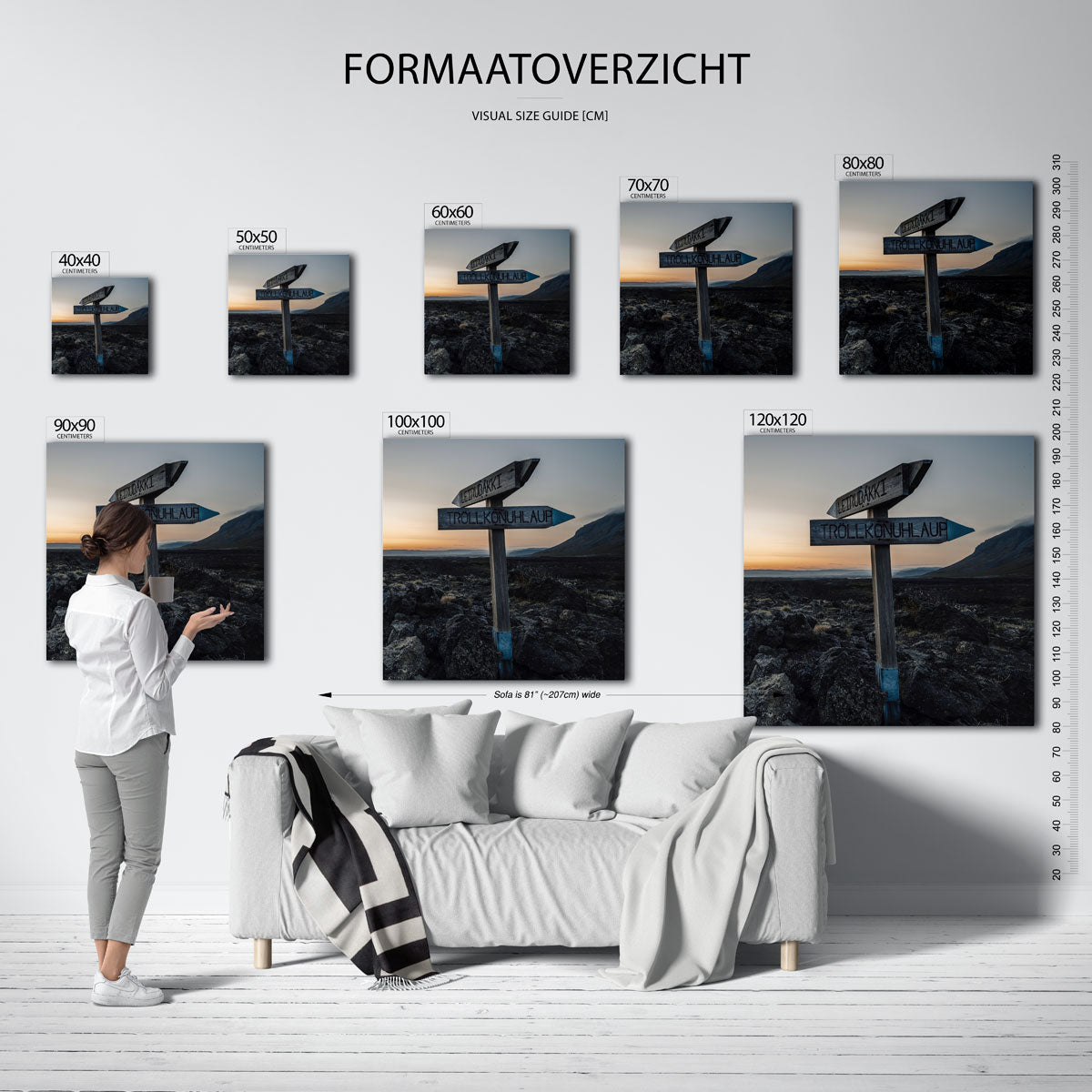 Wegwijzer in landschap Poster