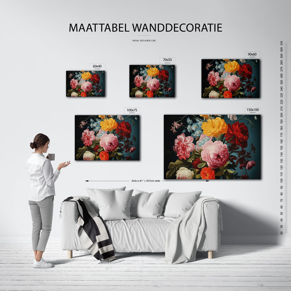 Bloemrijke compositie Kunstwerk