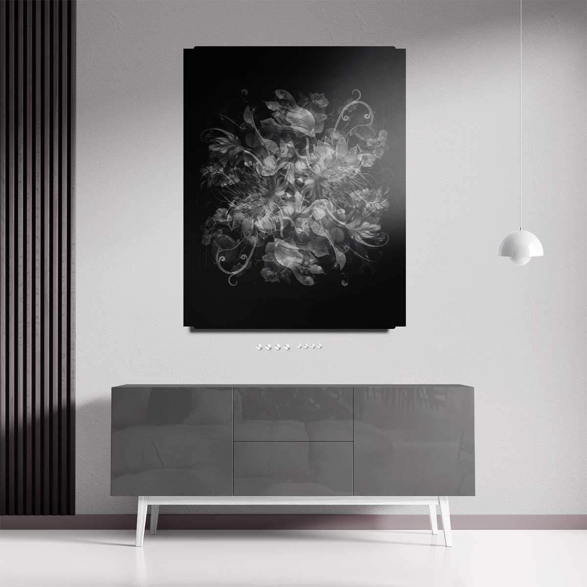 Mystieke Bloemenfantasie Kunstwerk-canvas-dibond-plexiglas-wanddecoratie-WallArtistic