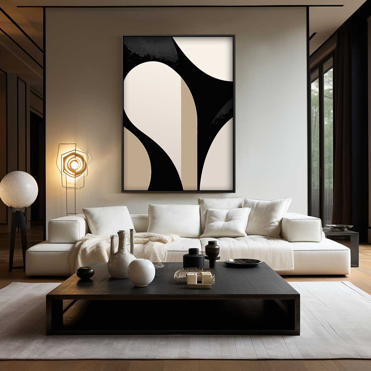 Elegante Abstractie in Beweging Kunstwerk-canvas-dibond-plexiglas-wanddecoratie-WallArtistic