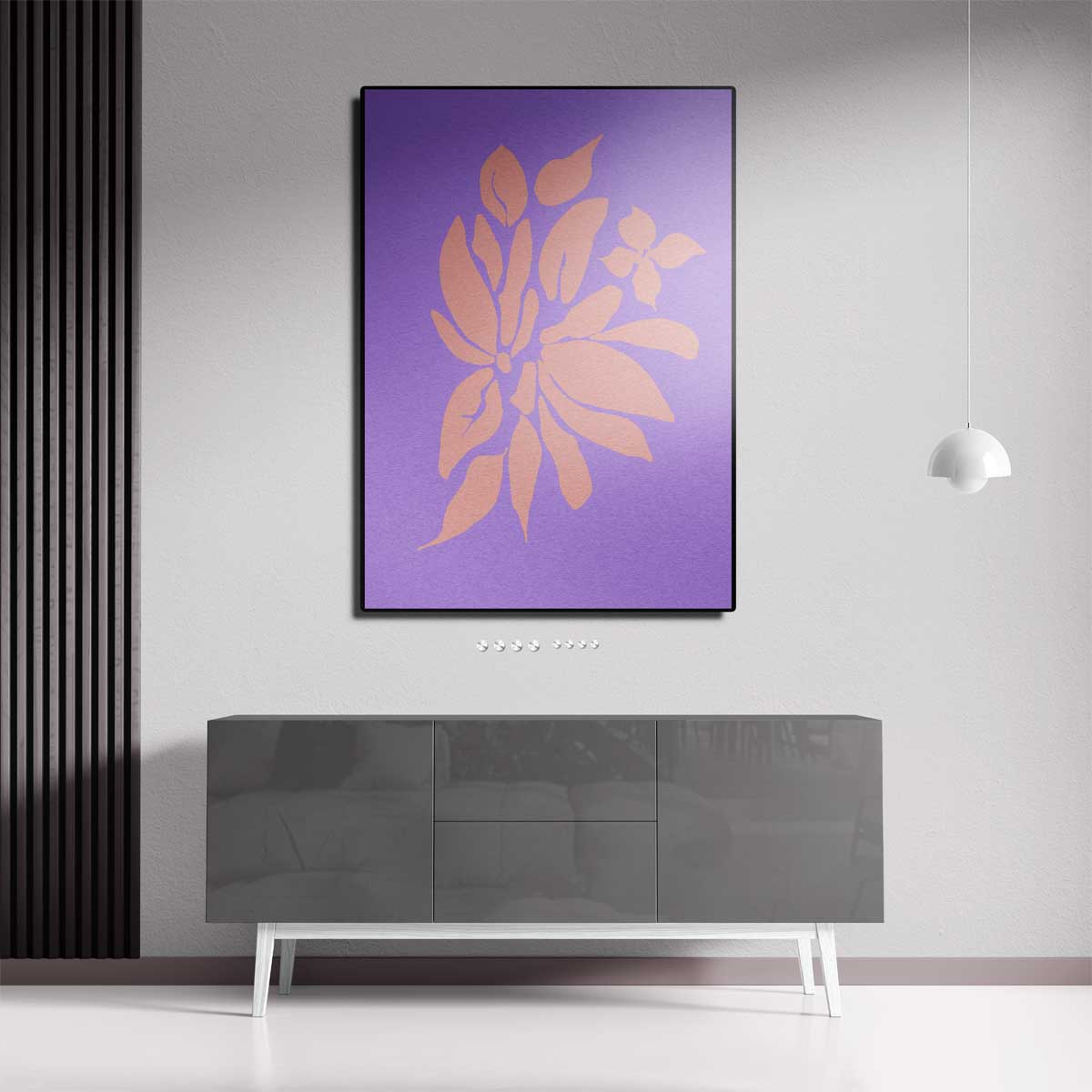 Bloemenpracht op Paars Kunstwerk-canvas-dibond-plexiglas-wanddecoratie-WallArtistic