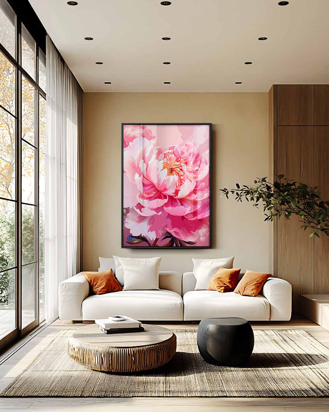 Bloeischoonheid in Roze Kunstwerk-canvas-dibond-plexiglas-wanddecoratie-WallArtistic