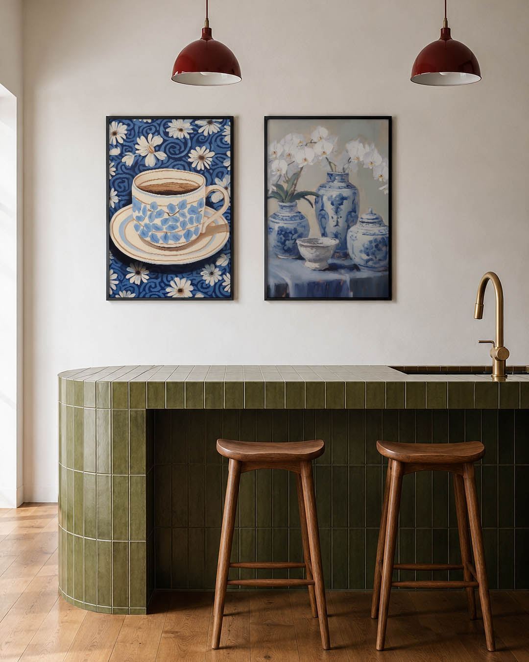 Bloemen en patronen Posterset
