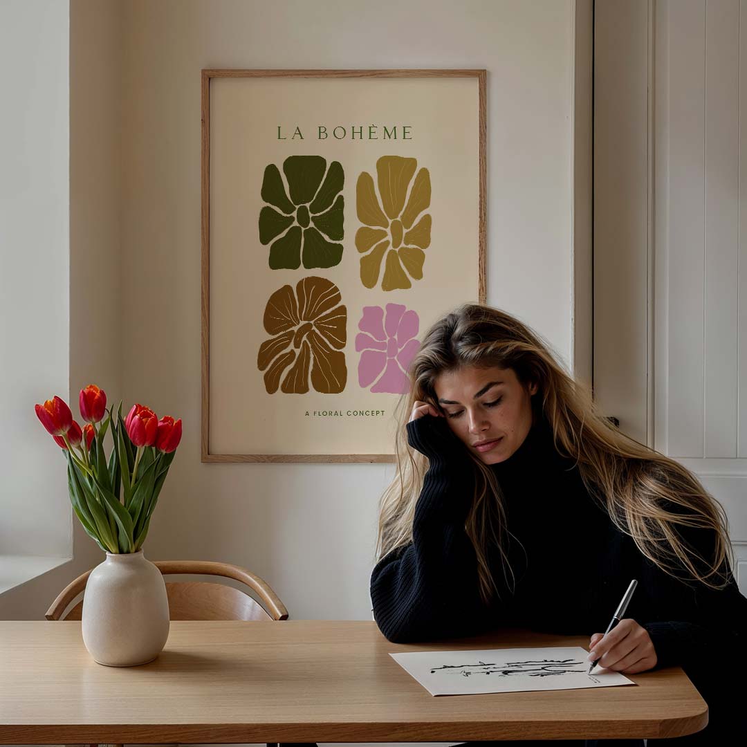 La Bohème Bloemenposter-WallArtistic
